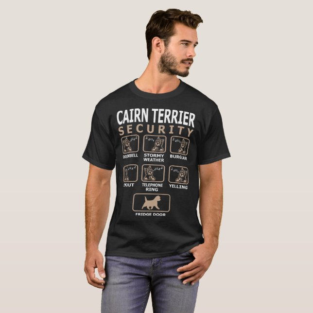 T-shirt La sécurité de chien de Terrier de cairn choie le (Devant entier)
