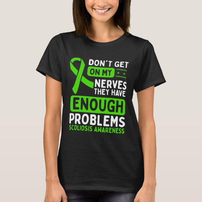 T-shirt La sensibilisation à la Scoliose Nerves Écran vert (Devant)