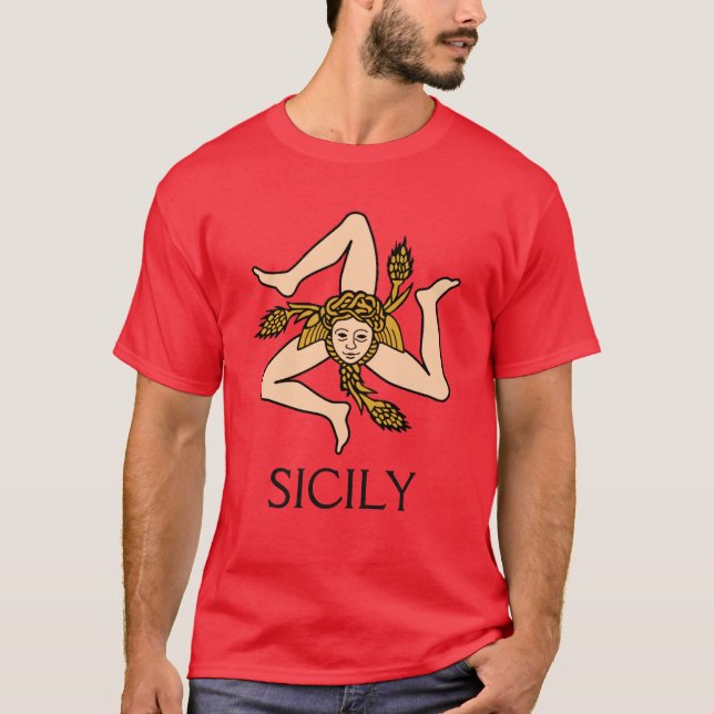 T-shirt La Sicile - chemise sicilienne de Triskelion (Devant)