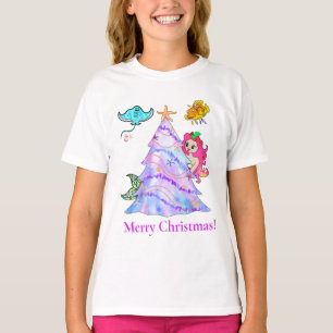 T-shirt La Sirène et ses Amis Décorent l'Arbre de Noël
