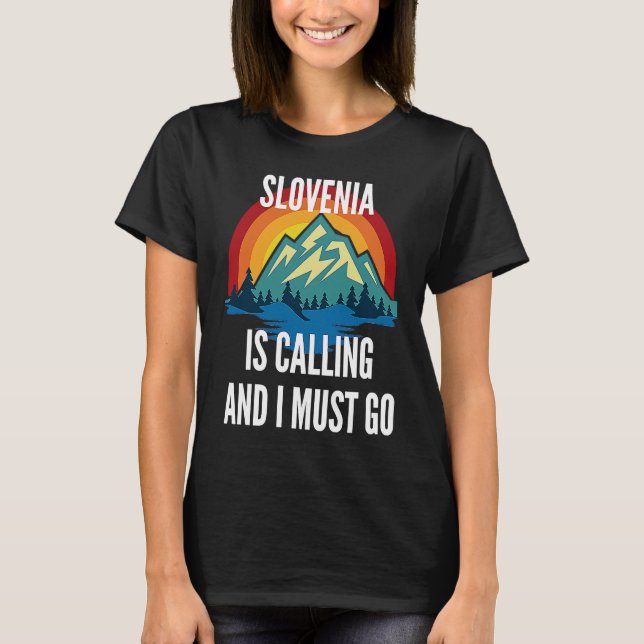T-shirt La Slovénie Appelle Et Je Dois Y Aller, Rainbow Mo (Devant)