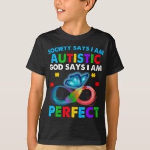 T-shirt La Société des papillons dit que je suis autiste D