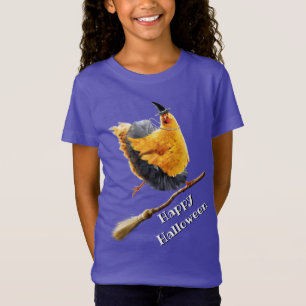 T-Shirt La sorcière de poulet sur le Broomstick