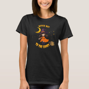 T-shirt La Sorcière d'Halloween - Quel chemin pour le bonb