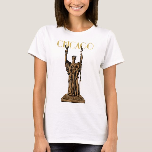 T-shirt La statue du Palais des Congrès Féminin de la Répu (Devant)