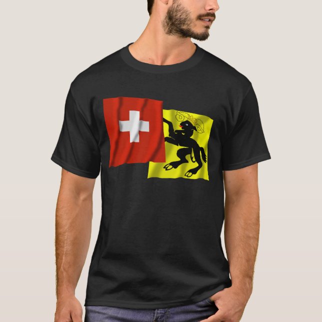 T-shirt La Suisse et les drapeaux de ondulation de (Devant)