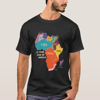 T-shirt La Taille Réelle De L'Afrique