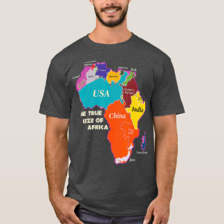 T-shirt La taille réelle de l'Afrique