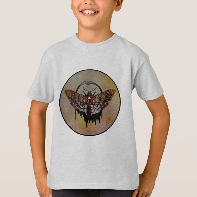 T-shirt La teigne de faucon de la tête de mort (Devant)