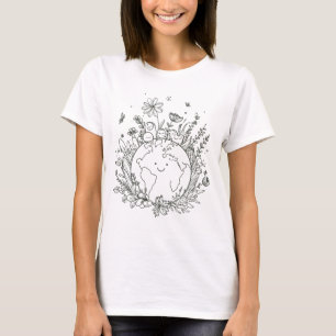 T-shirt La Terre à nos mains - Graphique de la Journée mon