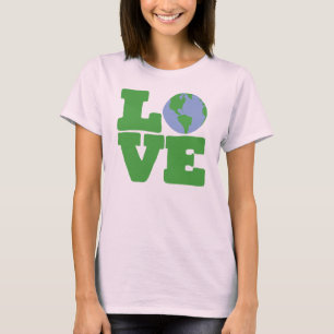 T-shirt La terre d'AMOUR (texte vert)