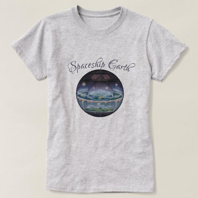 T-shirt La terre de vaisseau spatial (Design devant)