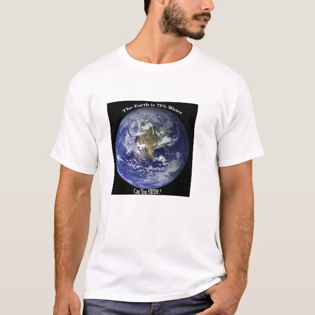 T-shirt La Terre est à 75% de l'eau (Devant)