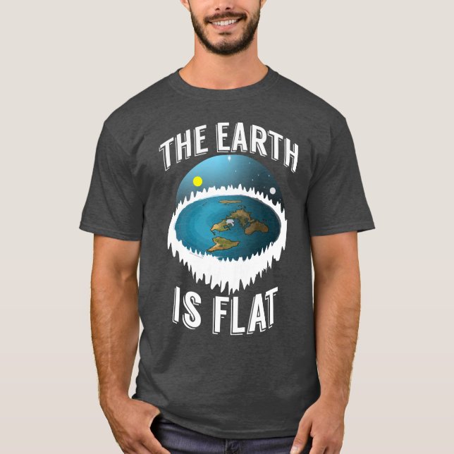 T-shirt La terre est chemise plate et plate de la terre (Devant)