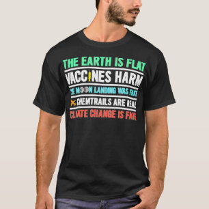 T-shirt La Terre Est Des Vaccins Plats Harm Chemtrails Mas