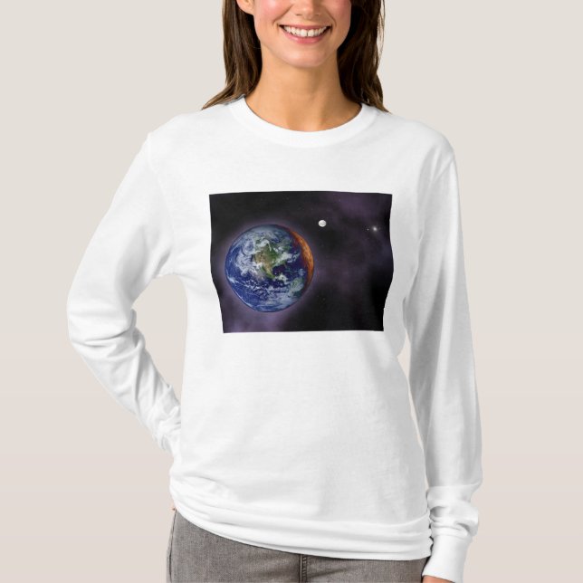 T-shirt La Terre montrée aux bords extérieurs (Devant)