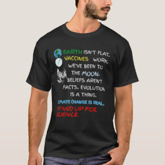 T-SHIRT LA TERRE N'EST PAS PLATE, DÉFENDONS LA SCIENCE VRA