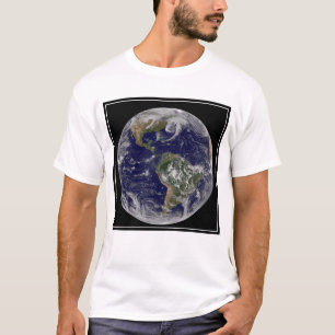 T-shirt La Terre Pleine Montre Des Systèmes À Faible Press