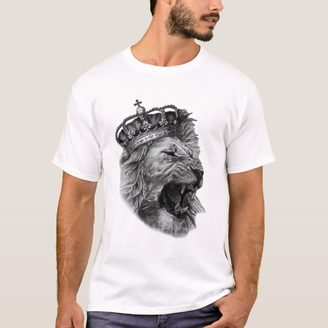 T-shirt la tête de lion avec sa couronne majestueuse (Devant)