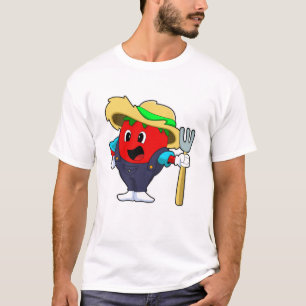 T-shirt La tomate comme fermier avec le gâteau