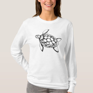 T-shirt La tortue de la mer Noire en blanc