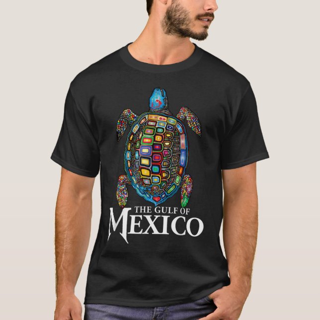 T-shirt La Tortue De Mer Graphique Golfe Du Mexique N'Oubl (Devant)