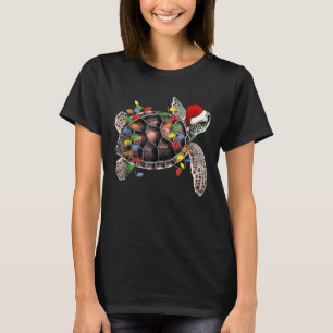 T-shirt La tortue de mer porte le chapeau de Noël Joyeux