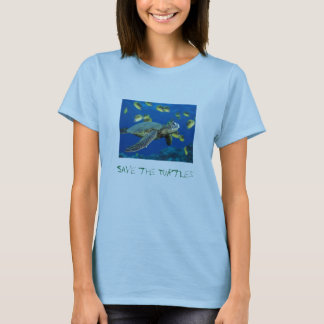 T-shirt La tortue de mer verte, sauvent les tortues