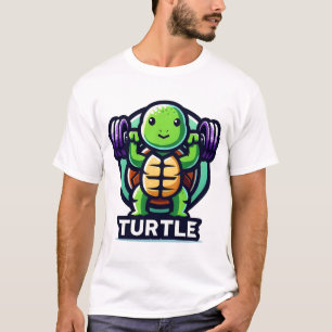 T-shirt La tortue s'accroupit drôlement