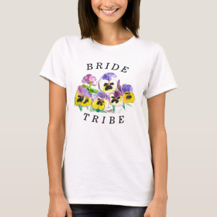 T-shirt La tribu des mariées Pansies Floral Vintage fille