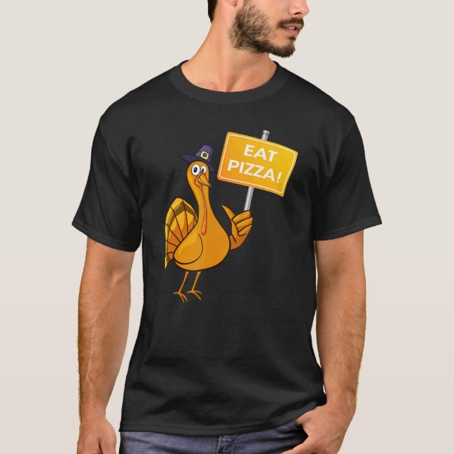 T-shirt La Turquie Mange Pizza Thanksgiving Pour Végétarie (Devant)