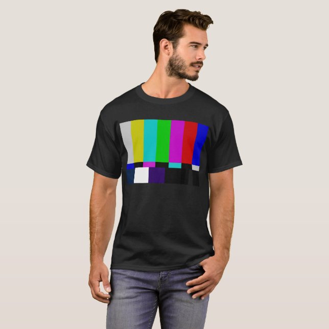 T-shirt La TV barre l'essai de couleur (Devant entier)