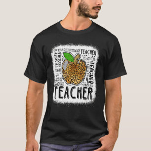 T-shirt La Typographie De Leopard Apple Enseignant Retour 
