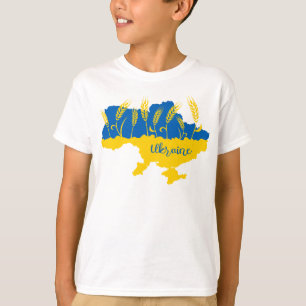 T-shirt La typographie ukrainienne et l'oreille au blé sur