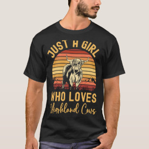 T-shirt La vache écossaise Highland Just a Girl Who Love H