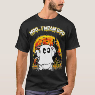 T-shirt La vache fantôme Dit Moo Je Veux Dire Boo Citrouil