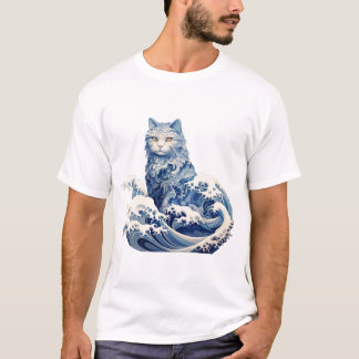 T-shirt La Vague De Chat Au Large De Kanagawa