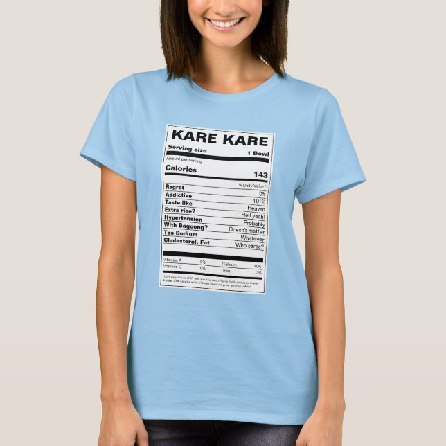 T-shirt La valeur nutritive de Kare Kare (Devant)