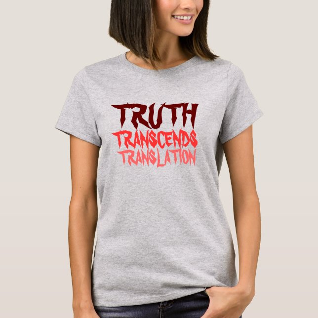 T-SHIRT LA VÉRITÉ DÉPASSE LE RAGLAN ROUGE D'ENFANT EN BAS (Devant)