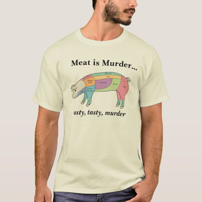 T-shirt La viande est meurtre - porc (Devant)