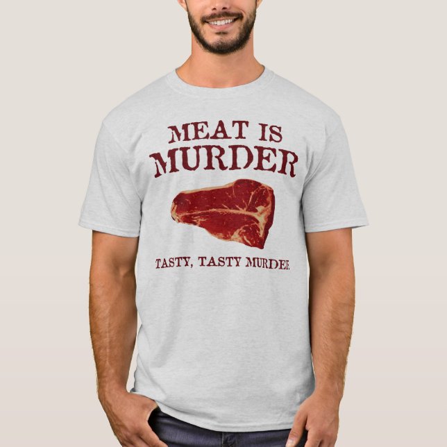 T-shirt La viande est meurtre savoureux (Devant)