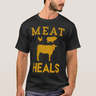 T-shirt La viande guérit boeuf porc pyramide de poulet