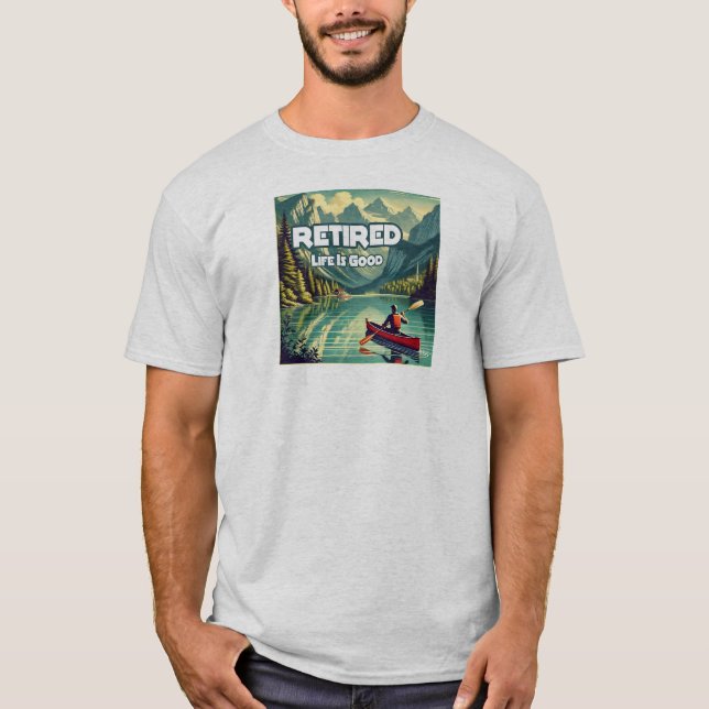 T-shirt La vie à la retraite est bon canot rouge (Devant)
