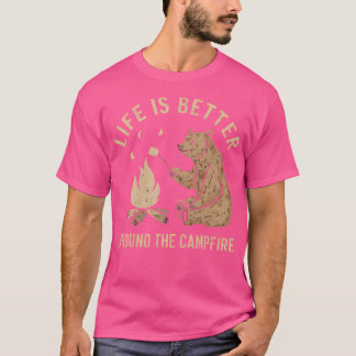 T-shirt La Vie Camping Amusante Est Mieux Autour Du Feu De
