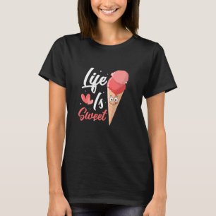 T-shirt La Vie, c'est de la crème glacée à base de cône do
