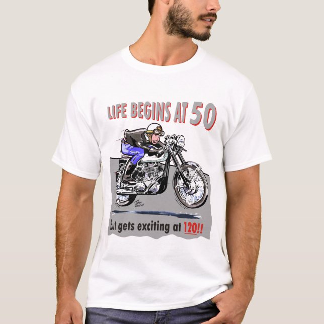 T-shirt La vie commence à 50, mais devient passionnante à (Devant)