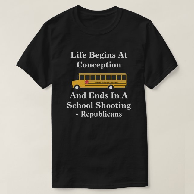 T-shirt La Vie Commence À La Conception - Se Termine Par L (Design devant)