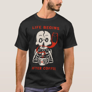 T-shirt La vie commence après le café drôle