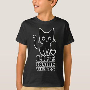 T-shirt La Vie Dans La Boîte - Chat Kitty Noir