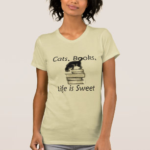 T-shirt La vie de livres de chats est douce
